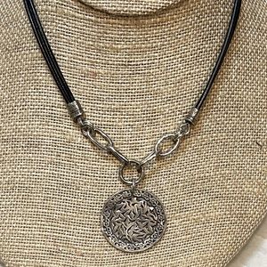 SILPADA Cutout Flower Disk Medallion
Pendant Necklace, Israel Sterling 925